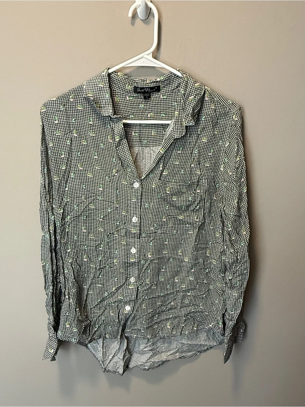 Velvet Heart Button Up Shirt - S